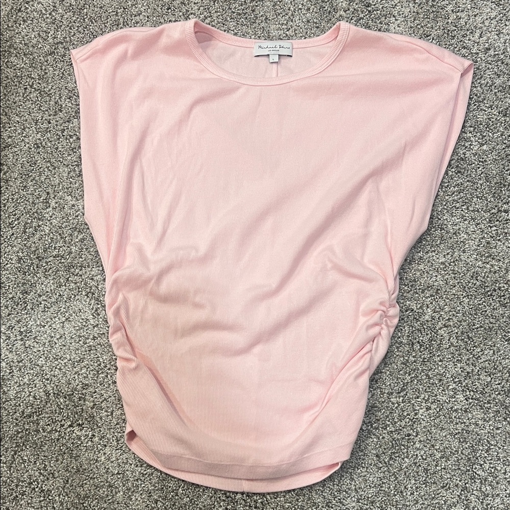 Michael Stars Light Pink Side-Ruched Sleeveless Tunic